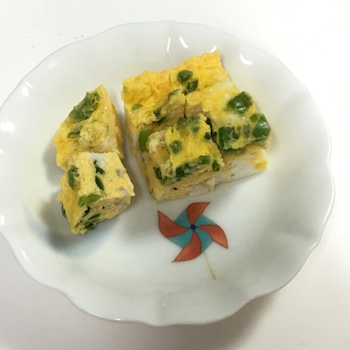 レンジで！ピーマンとしらすの卵焼き